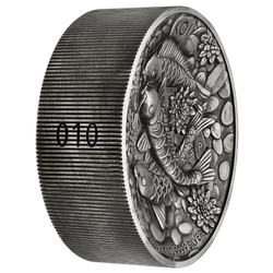 Koi Fish 2000 gramów Srebra 2023 High Relief Antiqued Coin