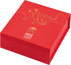 Lingot-pièce Lunar : Année du Tigre 1/2 once d'argent 2022 Lingot givré