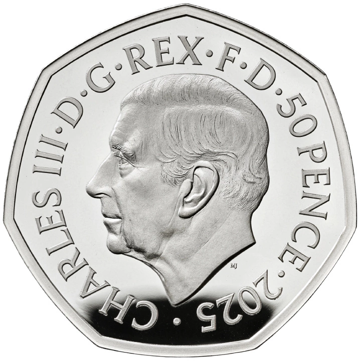 The 80th Anniversary of VE Day 50p Argent 2025 Proof Piedfort
