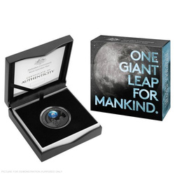 50e anniversaire du premier alunissage 1 once d'argent 2019 Proof (recouverte de nickel noir)