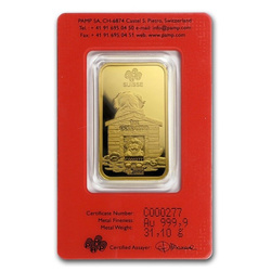 1 oz Lingote de Oro Serie Lunar Año del Perro