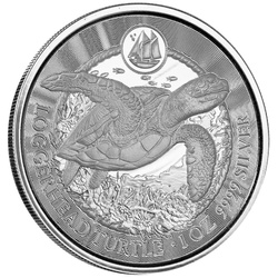 Kajmán-szigetek: Loggerhead Turtle 1 uncia ezüst 2023 Prooflike