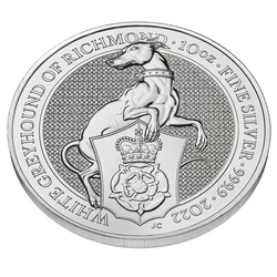 The Queen’s Beasts: White Greyhound of Richmond 10 oz Silver 2022