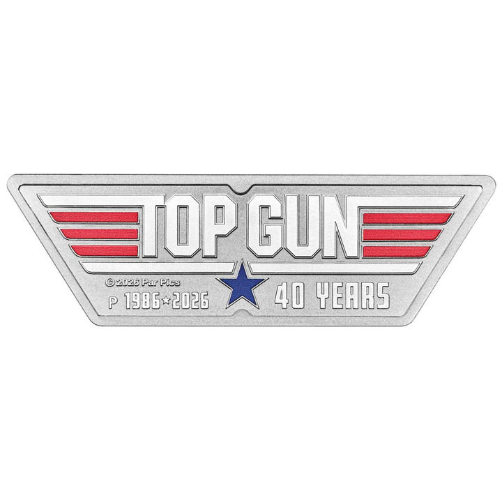 Monedă din argint colorată 40 Years of Top Gun 1 oz 2026 Shaped Coin
