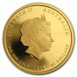 Lunar II: Anno del Cane 1/4 oncia d'oro 2018 PROOF