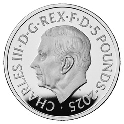 A 75-a aniversare a ASR Prințesa Regală 5 lire sterline argint 2025 Proof Piedfort