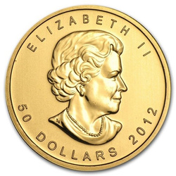 Hoja de Arce Canadiense 1 oz Oro 2012