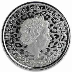 Republic of Ghana: Leopard 1 oz Silber 2020