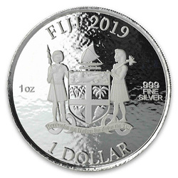 Fiji: Fiji Coca-Cola Santa 1 uncja Srebra 2019 Holiday Coin Slab 