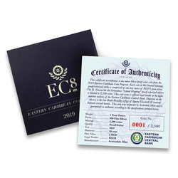 San Vicente y las Granadinas: Island Hopping coloreado 1 oz Plata 2019 Proof