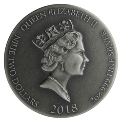 Niue: Biblical - The Ascension 2 oz Silver 2018 Proof Antiqued Coin