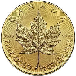 Gold Coin Canadian Maple Leaf 1/2 oz gold 2027