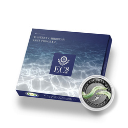 Anguila: Murena coloreada 1 oz Plata 2022 Proof