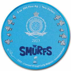 Niue: Smerfy - 65. rocznica kolorowany 2 uncje Srebra 2023 Proof High Relief