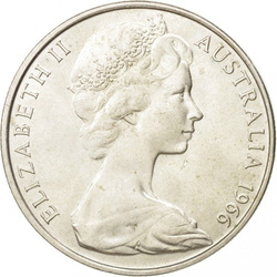 Australia 50 centavos 13,28 gramos Plata 1966
