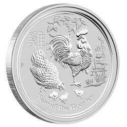 Collezione di 4 monete della serie Lunar Anno del Gallo 1 oncia d'argento