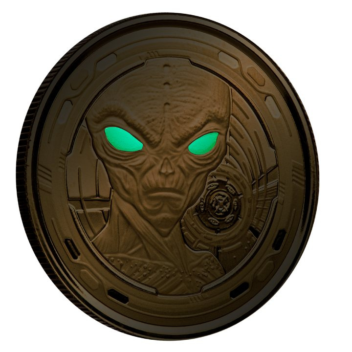 Ghána: Alien színes 1 uncia arany 2022 Proof