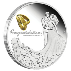 Mariage colorée 1 once Argent 2026 Proof