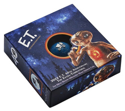 Niue: Színes E.T. – A film 40. évfordulója 1 uncia ezüst 2022 Kerékpár sziluett Holdgömb érme