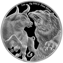 Tokelau: Bull & Bear 1 uncja Srebra 2021