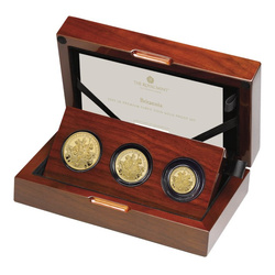 The Britannia 2023 UK Premium 3-Coin Gold Proof Set 