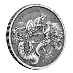 Samoa: Pacific Mermaid 1 oz Plata 2021 Moneda Antigua