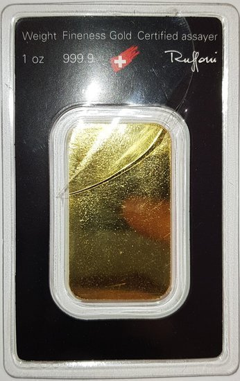 1 oncia Lingotto d'oro Argor - Heraeus Danneggiato CertiPack
