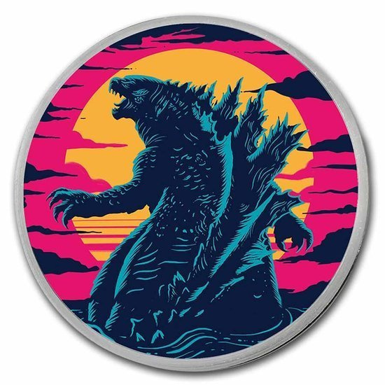Niue: Zestaw 2 srebrnych monet Godzilla vs. Kong kolorowany 2021