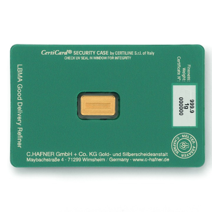 C. Hafner 1 g Goldbarren – Happy Birthday