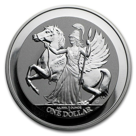 British Virgin Islands Pegasus 1 uncja Srebra 2017 Reverse Proof