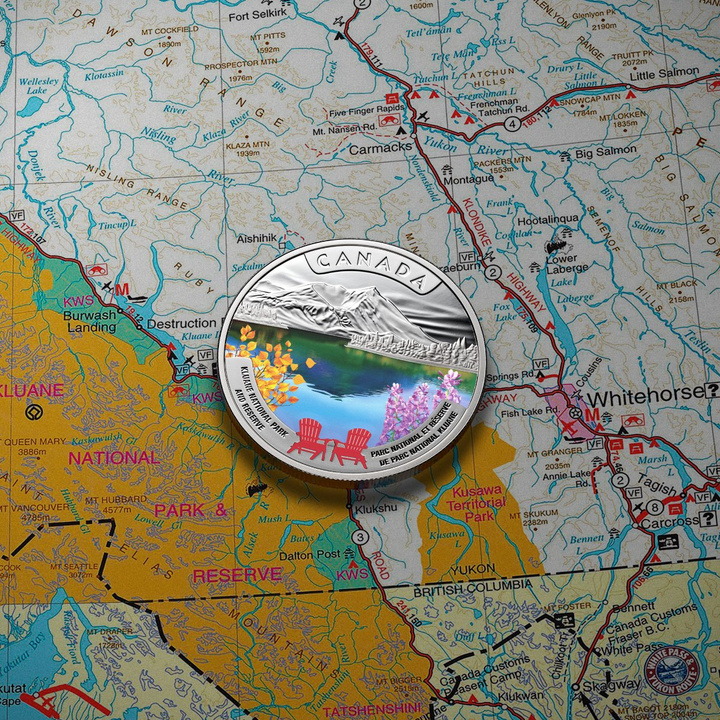 Srebrna Moneta Canada’s National Parks - Kluane National Park and Reserve kolorowana 1 uncja Srebra 2026 Proof
