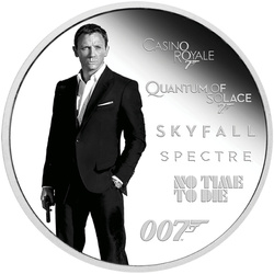 Tuvalu : James Bond Legacy 5e édition - Daniel Craig coloré 1 once d'argent 2024 Proof