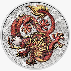 Chinese Myths and Legends: Dragon Coloured 1 oz Silver 2021