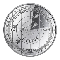 Srebrna Moneta Ghana: Ukrainian Falcons 1 uncja Srebra 2024 Proof