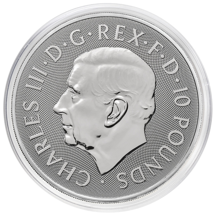The Royal Tudor Beasts: Queen's Lion 10 onzas de Plata 2026