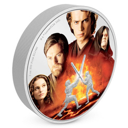 Niue: Star Wars csatajelenetek – Anakin vs. Obi-Wan színes 3 uncia ezüst 2022 Proof