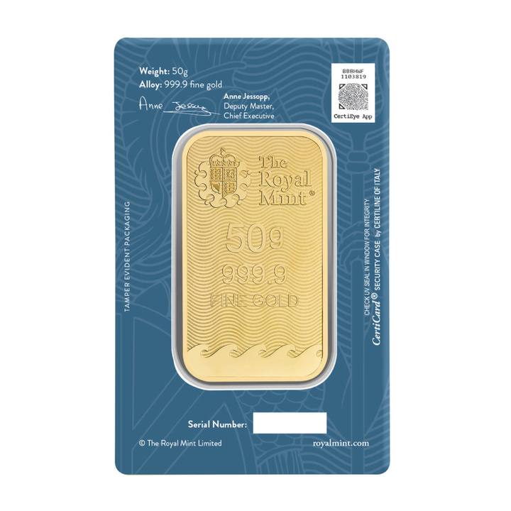 Sztabka The Royal Mint - Britannia 50 gramów Złota