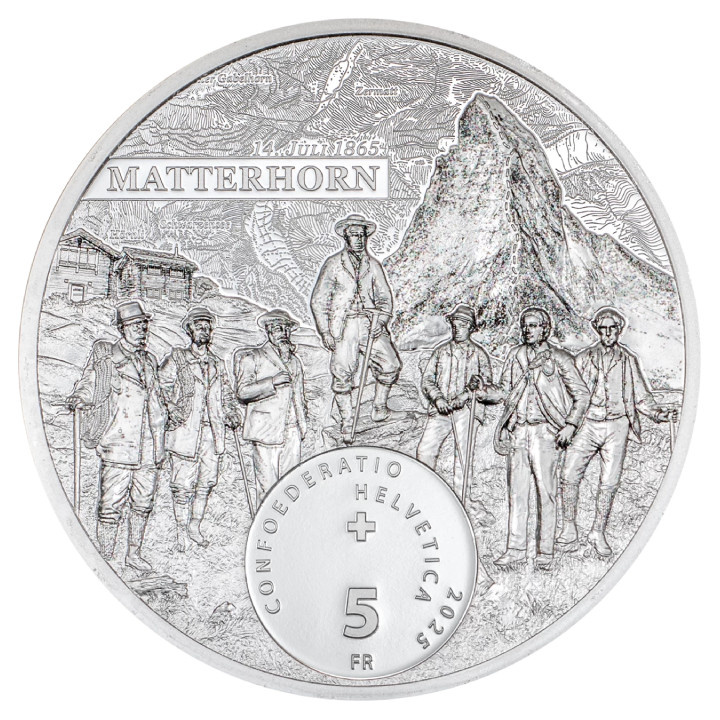 Suiza: El Matterhorn 1 onza de plata 2025 Proof