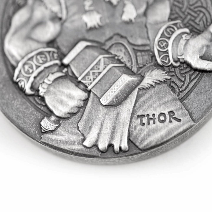 Niue: Vikings - Thor 2 uncje Srebra 2016 Proof Antiqued Coin