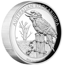 Sbírka 3 australských mincí (Kangaroo 1 unce stříbra, Koala 1 unce stříbra, Kookaburra 1 unce stříbra) High Relief 2016