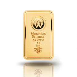 2 gramy Sztabka Złota Mennica Polska