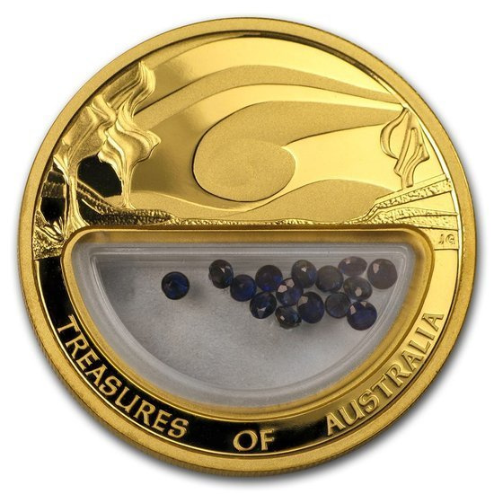 Treasures of Australia: Sapphires 1 oz Gold 2007 Proof