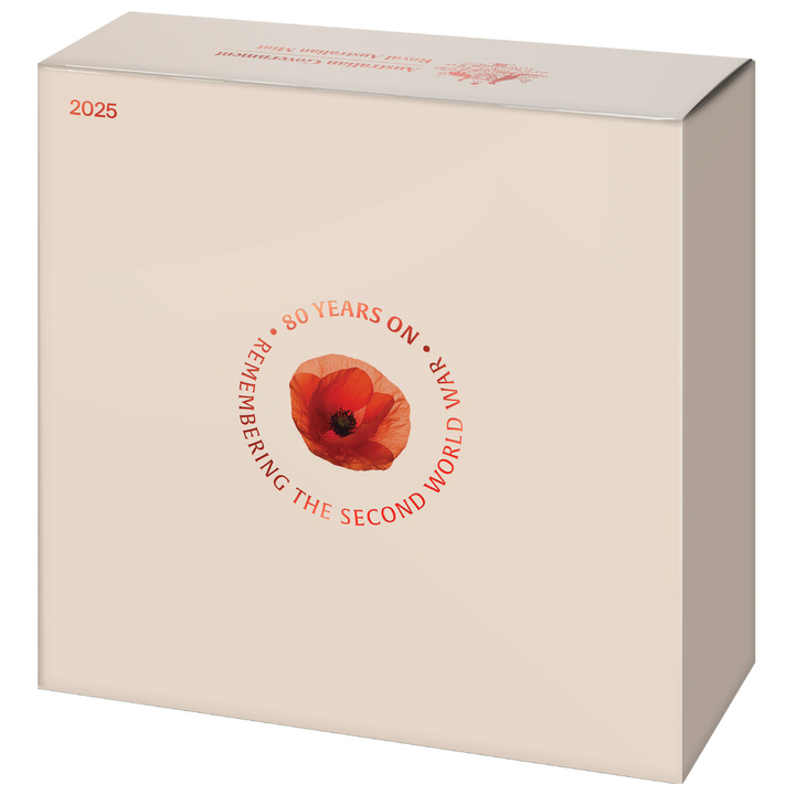 80 Years On: Remembering the Second World War kolorowany $2 Srebro 2025 Proof "C" Mintmark