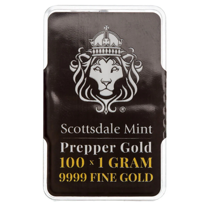 Lingotto Scottsdale Mint Prepper 1 grammo d'oro (100 pezzi)