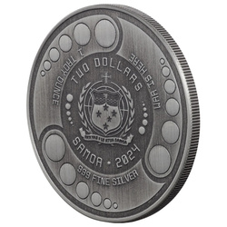 Samoa : Alien 1 once d'argent 2024 Antiqued Coin
