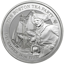 St Helena: Boston Tea Party 250. rocznica 1 uncja Srebra 2023