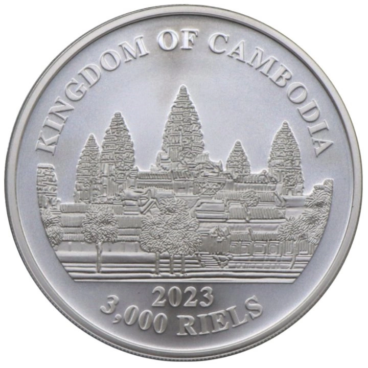 Cambodia: Asian Elephant 1 oz Silver 2023 