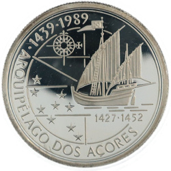 Portugal: Juego de 4 monedas Descobrimentos - A Conquista do Atlântico Plata 1990 Proof