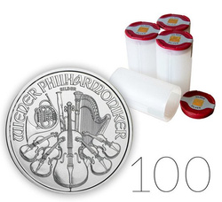 Vídeňský filharmonik 1 unce stříbra BALÍČEK 100 KS