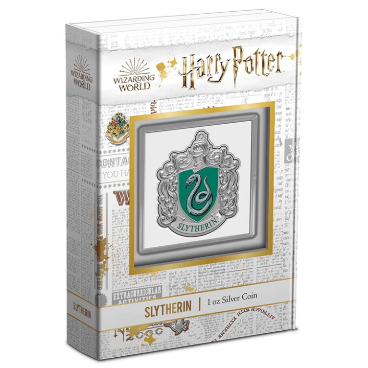 Niue: Harry Potter - Stemma di Serpeverde colorato 1 oncia d'argento 2021 Proof